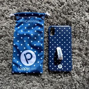 Navy Polka Dot Loopy Case - for X/XS